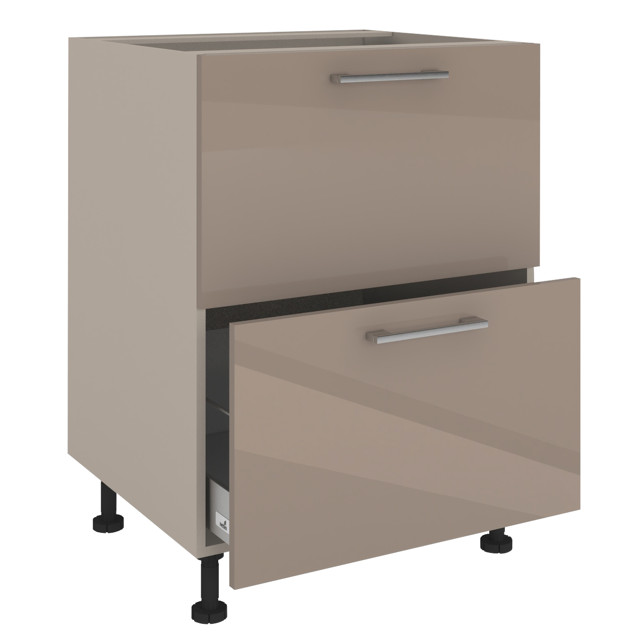 фасад 2 ящика ВИАНО 596x716x16мм лакированная ЛДСП серый камень